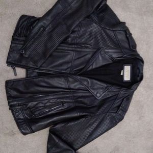 Black leather jacket by Micheal kors